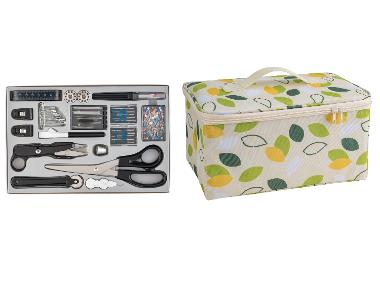 CRELANDO® Kleermakersset, naaigaren of opvouwbare mand