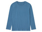 Een blauwe longsleeve T-shirt.