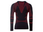 Een zwart sportonderhemd met rode details.