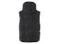 Zwart gewatteerd vest met capuchon