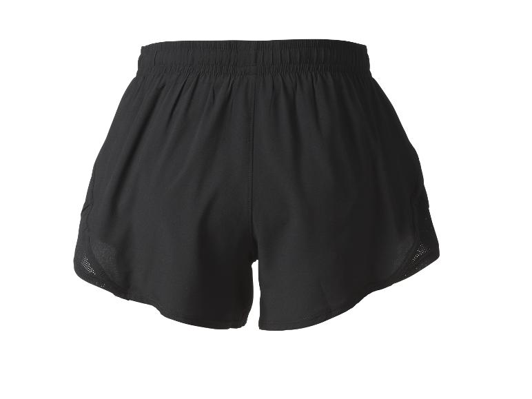 Zwarte sportshorts met elastische tailleband en mesh details.