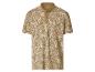 Poloshirt met korte mouwen en beige-wit bladpatroon