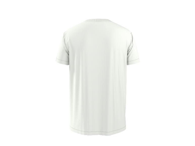 Wit T-shirt met korte mouwen, achteraanzicht.