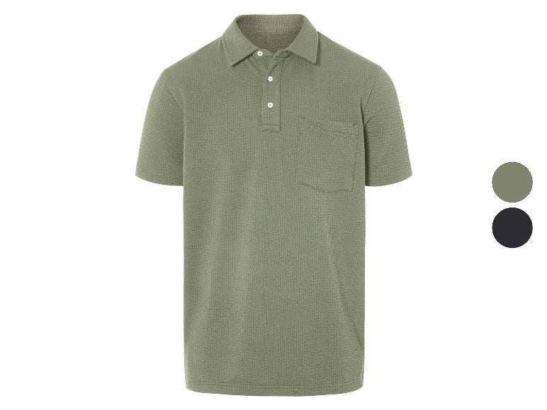 Kort mouw polo shirt in olijfgroen en zwart.