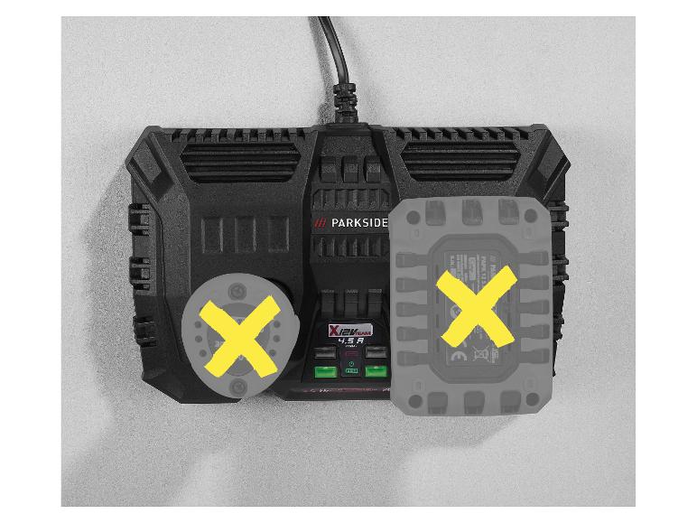 Parkside X12Team oplader en accu.