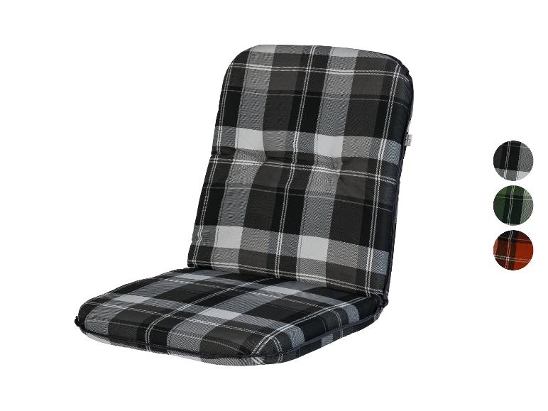 Een grijze en zwarte geruite stoelzitting van Livarno Living.