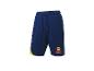 Lidl Trek sport shorts, donkerblauw met gele en rode details.