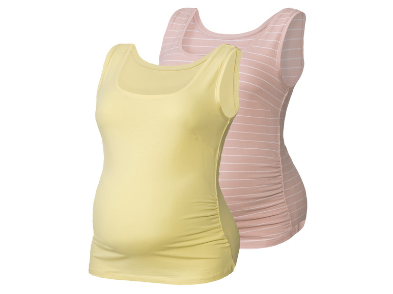 esmara 2 dames zwangerschapstops (XL (48/50), geel/roze)
