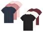 Set korte mouw t-shirts: zwart, donkerblauw, roze en bordeaux.