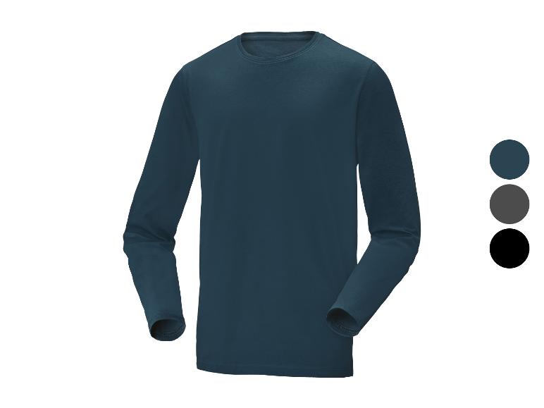 Donkerblauw T-shirt met lange mouwen en kleuropties.