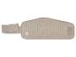 Beige rugverwarmingskussen met verstelbare band en klittenband.