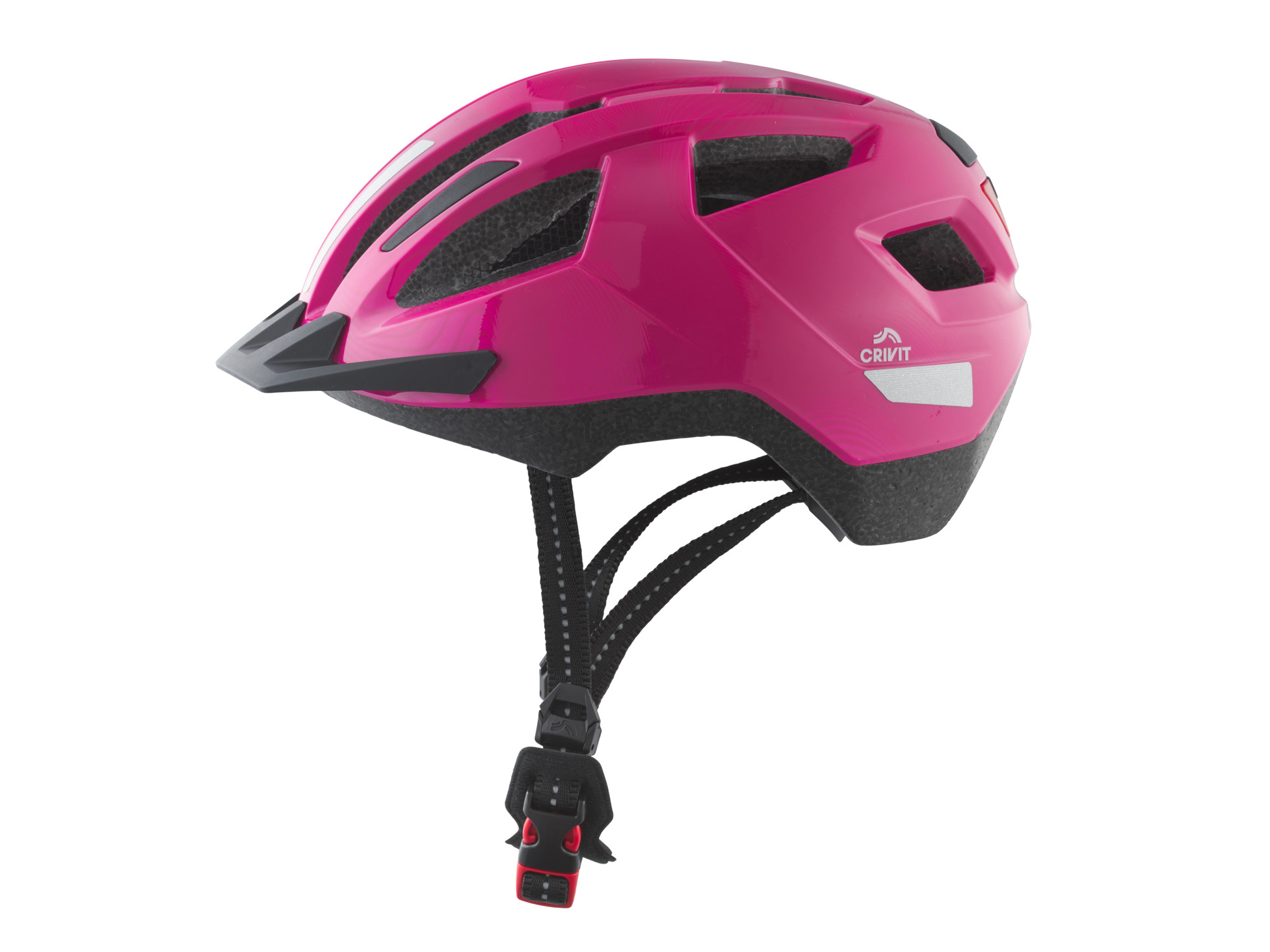 CRIVIT Kinder fietshelm met achterlicht (Roze)