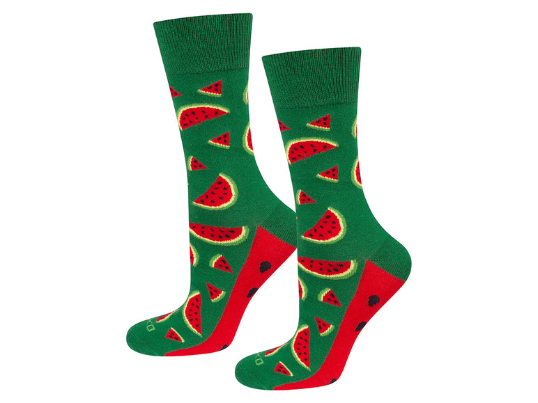 Soxo Dames-heren sokken (41-46, Watermeloenpatroon)