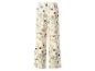 Wijde broek met bloemen- en bessenpatroon op een crèmekleurige achtergrond.