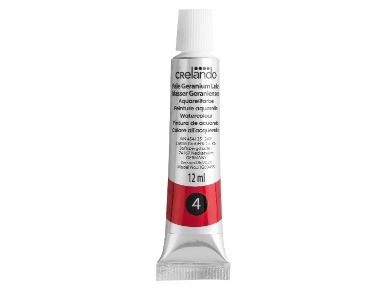 Crelado aquarelverf in tube, kleur Pale Geranium Lake, 12 ml.