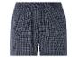 Blauwe boxershorts met ruitjespatroon.