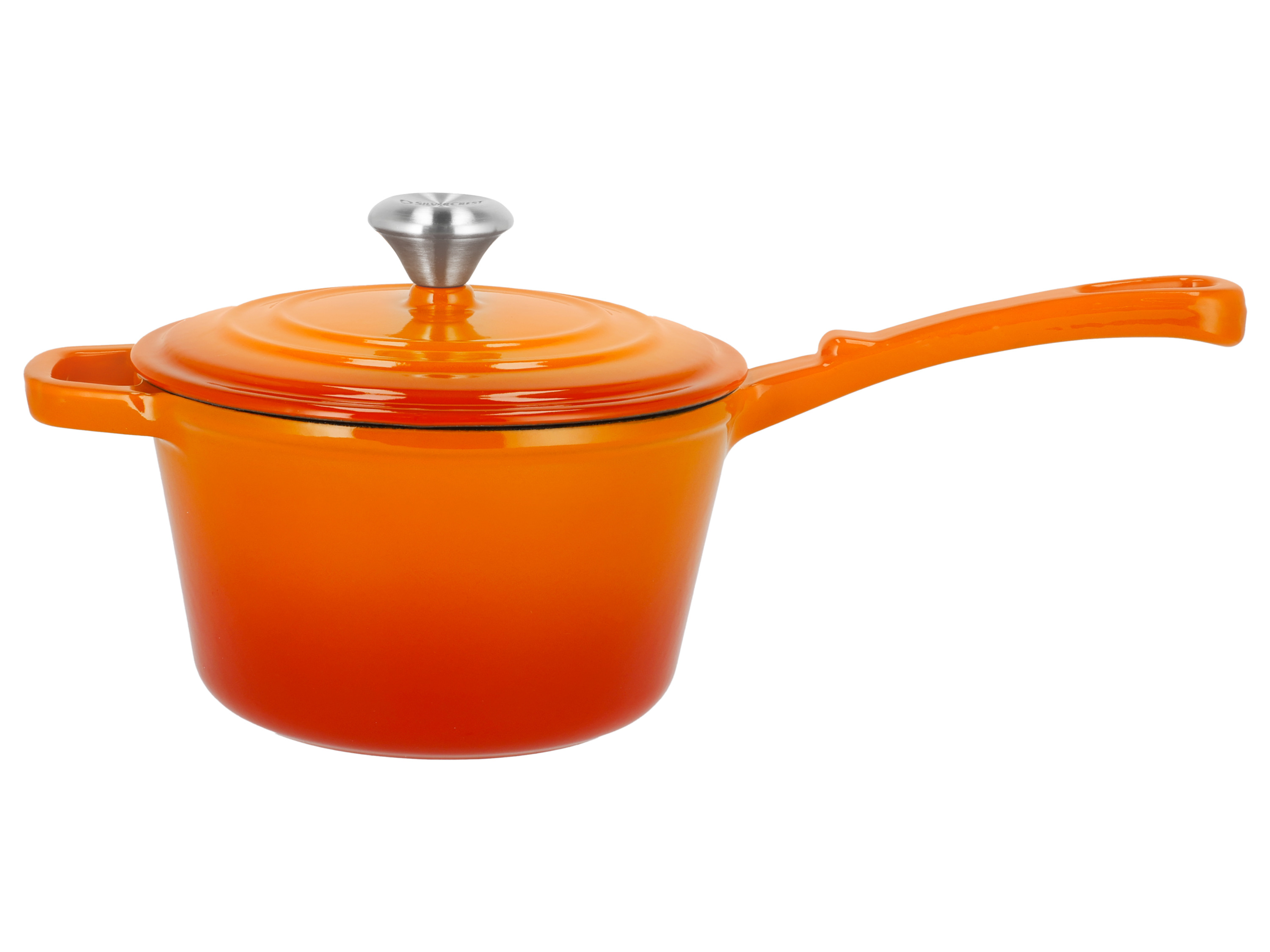 SILVERCREST Gietijzeren steelpan, Ø18 cm (oranje)