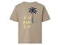 Beige T-shirt met palmboom, cactus en de tekst 'SUMMER'.
