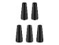 Zes zwarte kegelvormige dopjes voor meubels