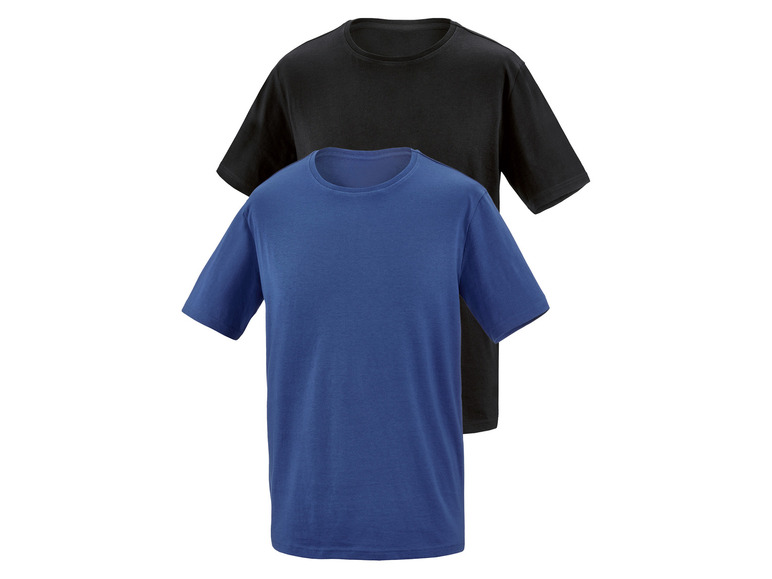 2 heren t-shirts (S (44/46), Zwart/blauw)