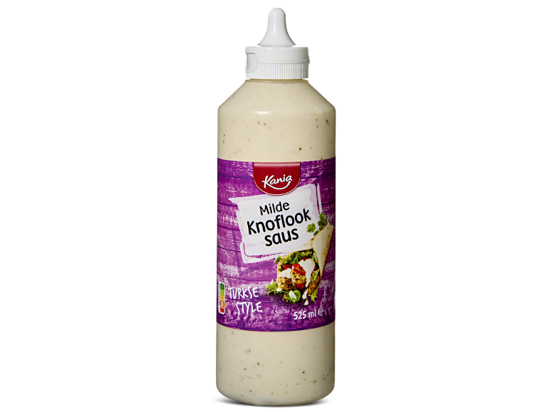 Kania milde knoflooksaus Turkse stijl, 525 ml knijpfles