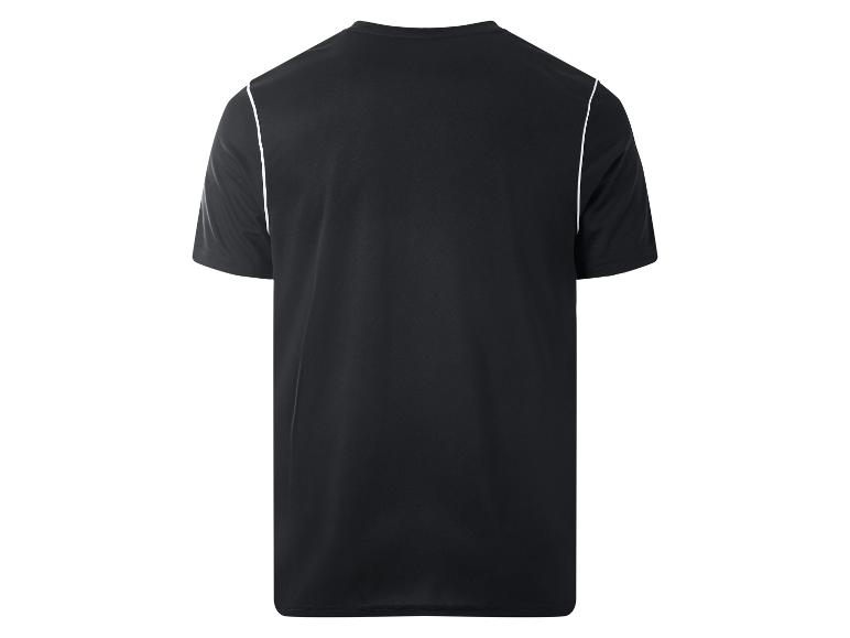 Zwart T-shirt met witte strepen op de mouwen, achteraanzicht