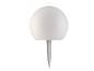 Witte bolvormige tuinlamp op spies, 20 cm diameter, 17 cm hoogte