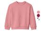 Een roze crewneck sweatshirt met kleuropties rechts.