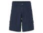 Donkerblauwe cargoshorts.
