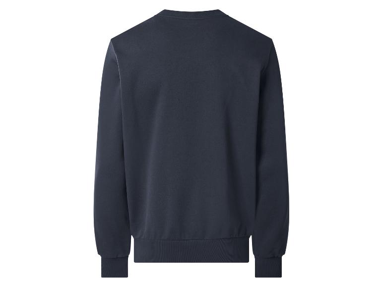 Donkerblauwe heren sweater, achterkant.