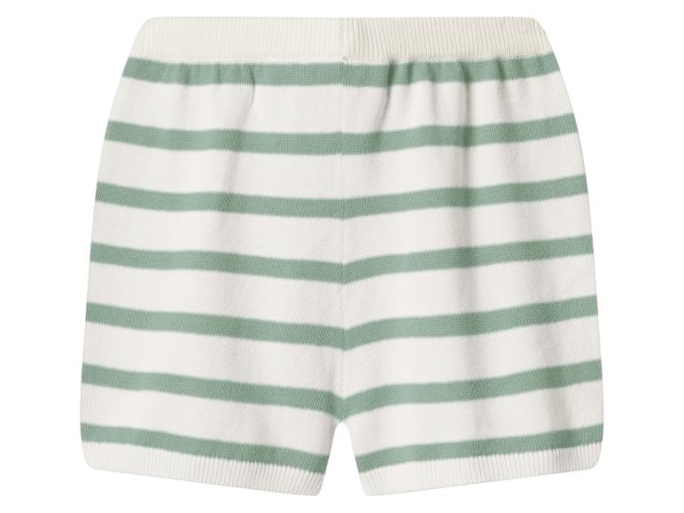 Wit en groen gestreepte gebreide short