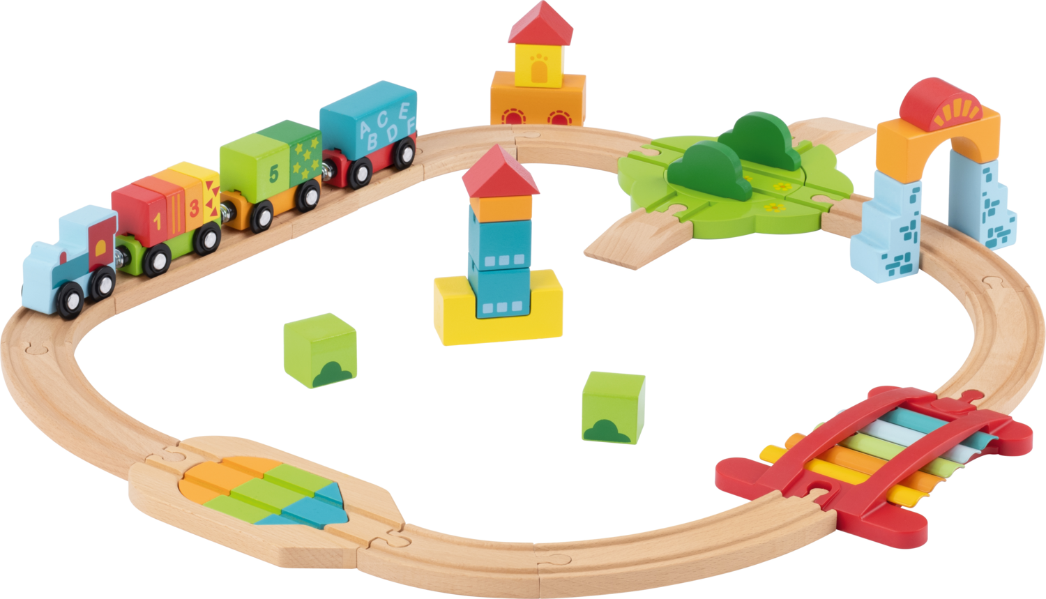 LUPILU Houten treinset Mijn eerste trein (Montessori)