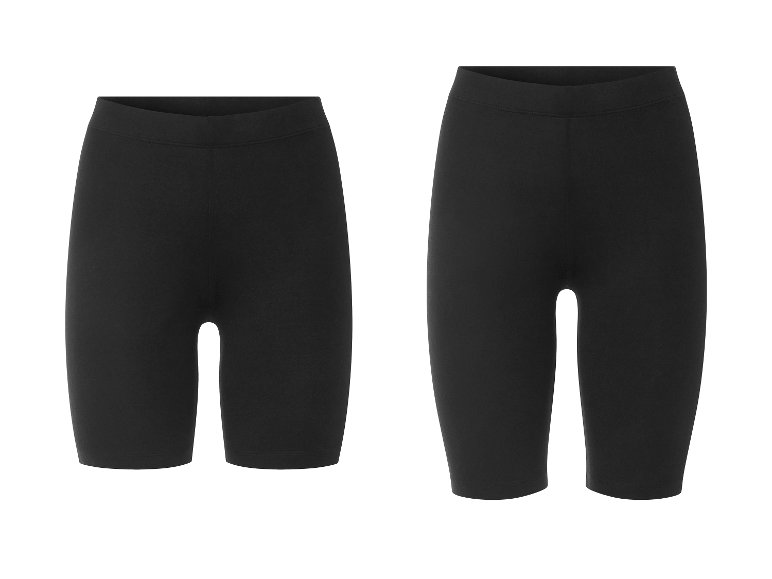 Twee paar zwarte sport shorts.