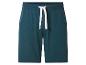 Donkerblauwe sweatshorts met wit trekkoord.