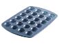 Grijze antiaanbak mini-muffin- of mini-cupcakevorm met 24 holtes.