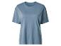 Effen blauw T-shirt met korte mouwen en een ronde hals.