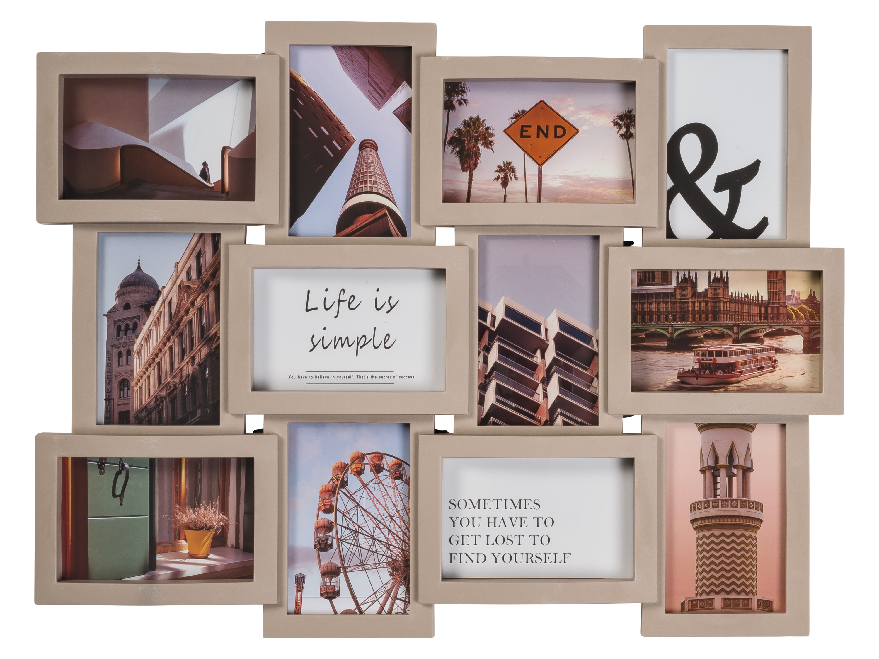 LIVARNO Fotolijstenset of fotocollagelijst (Collage, Beige)