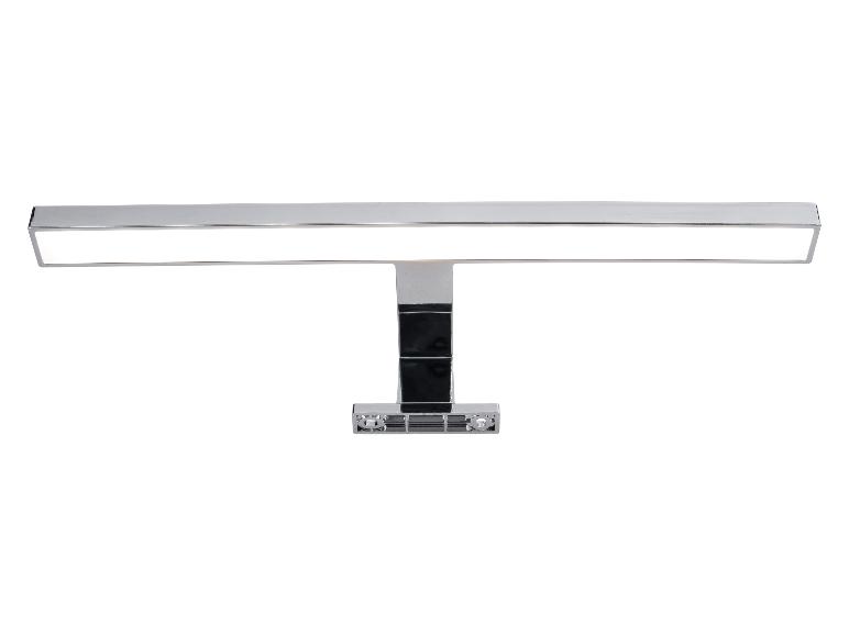 Chromen rechthoekige LED wandlamp met wit licht