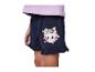 Meisjes pyjama: paars shirt en donkerblauwe shorts met ruffles, schattig kattenprint.