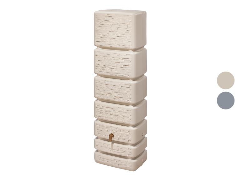 Beige regenton met kraan en steenmotief