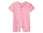 Roze babyromper met korte mouwen en bloemenprint