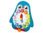 Houten pinguïn-klok voor kinderen, met gekleurde cijfers.