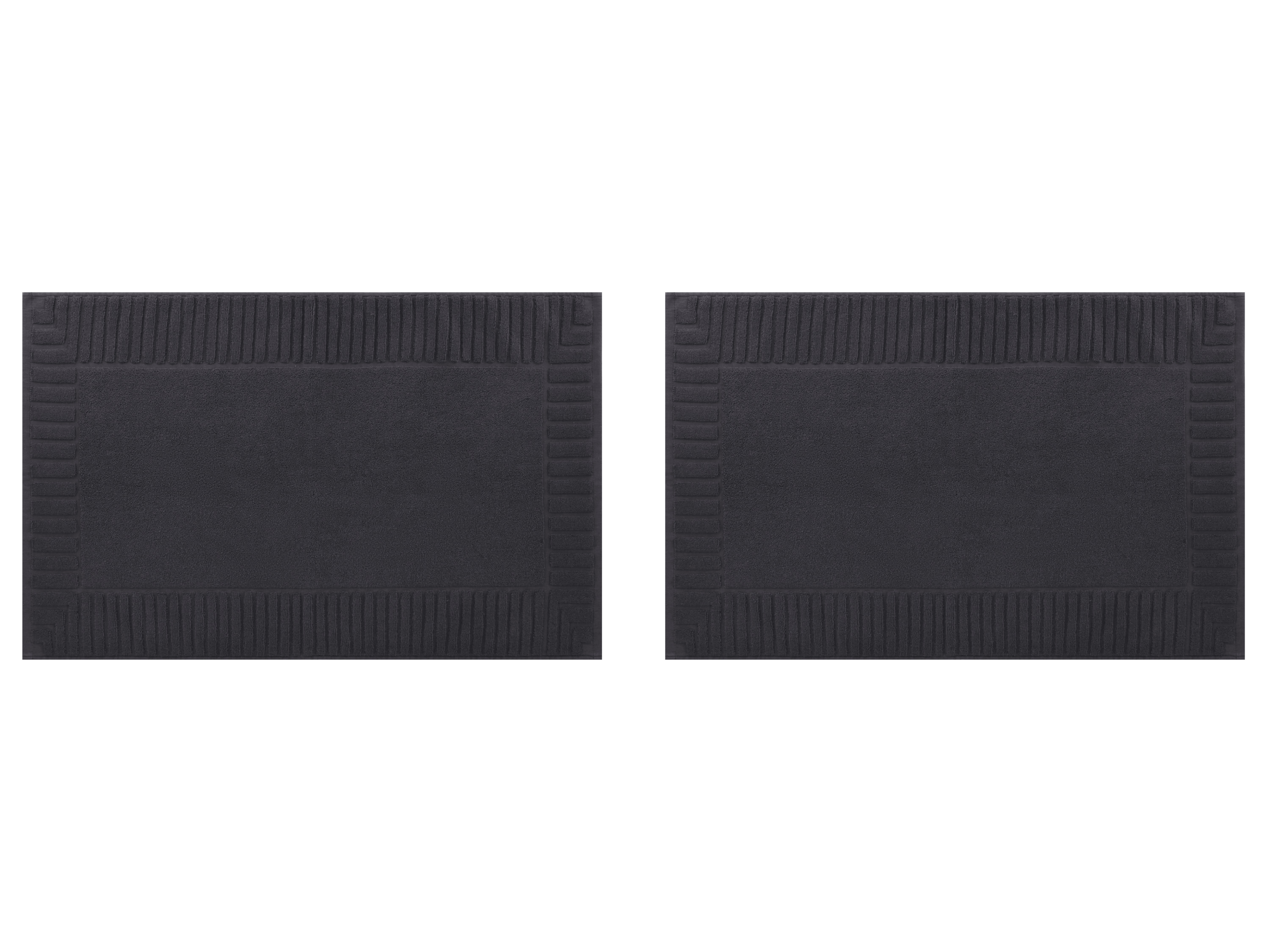 LIVARNO Set van 2 badstof douchematten, 80 x 50 cm (Grijs)