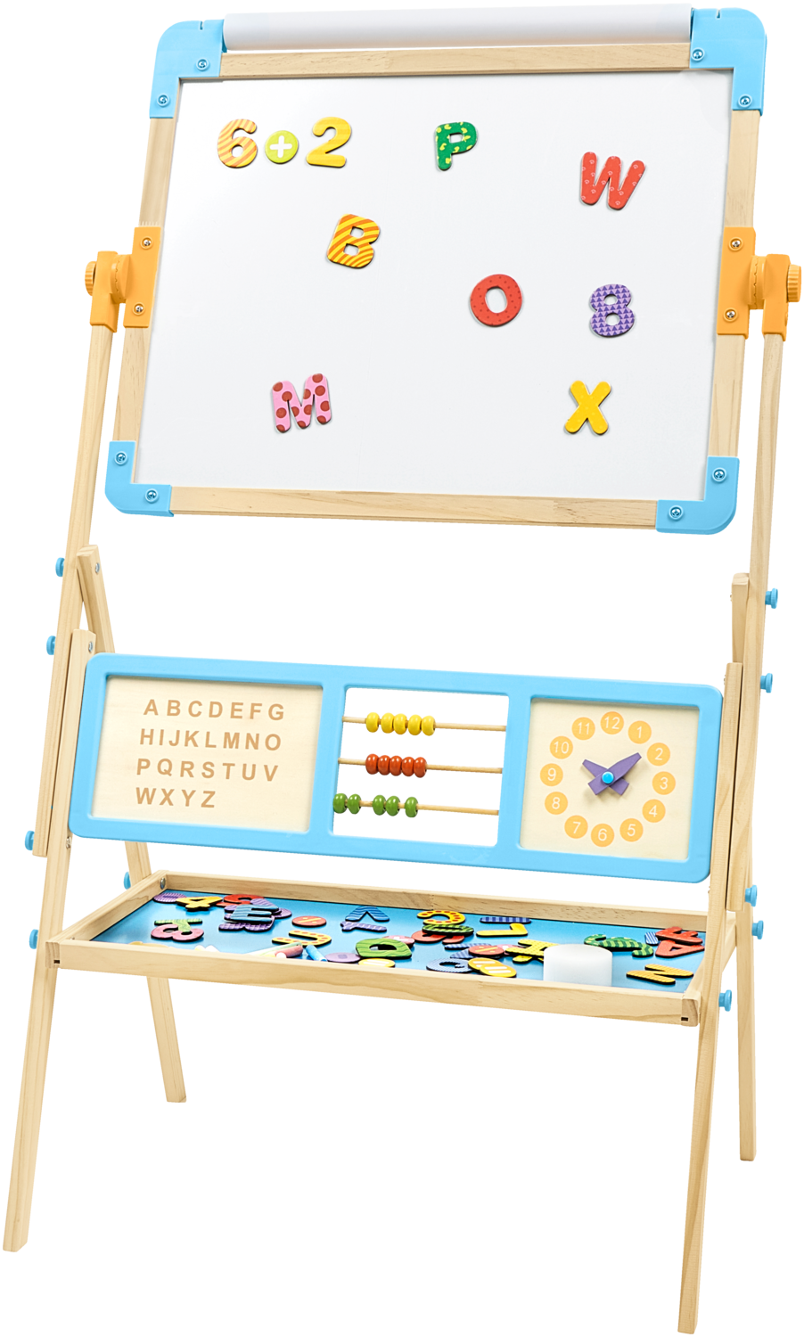 LUPILU Dubbelzijdig houten schoolbord, met accessoires