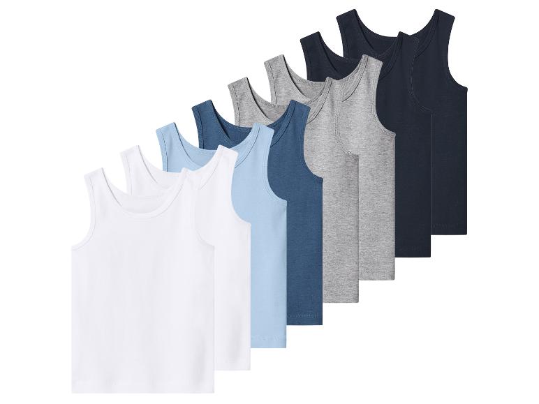 Set van 8 heren tanktops in wit, lichtblauw, donkerblauw, grijs en marineblauw