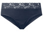 Donkerblauwe onderbroek met kant.