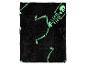 Zwarte handdoek met lichtgevende groene skeletten en de tekst 'Trick or Treat'.