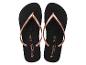 Zwarte teenslippers met roségouden bandjes, maat 37 EUR / 4 UK