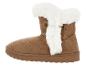 Bruine laarzen met wit bont en decoratieve knoop