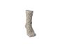Sok met zebraprint in beige en bruine tinten, op een witte achtergrond.